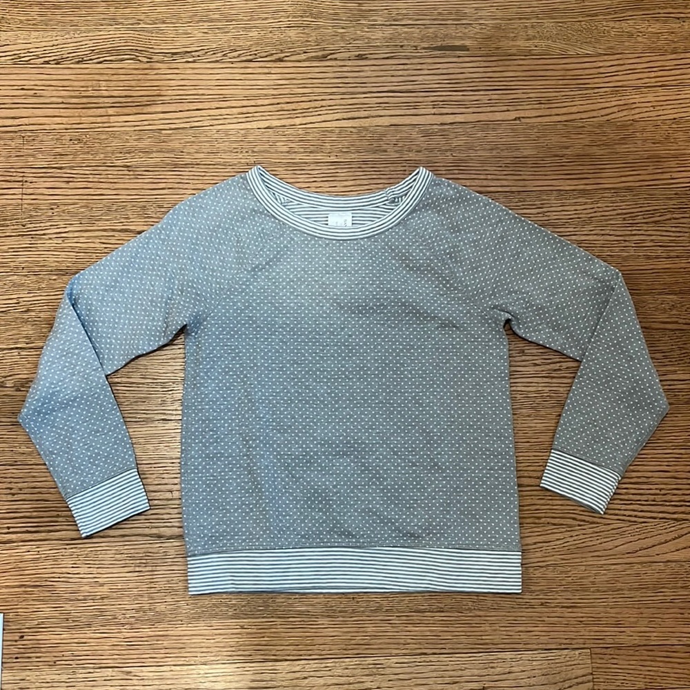Banana Republic Factory: Reversible Grey Polka Dot/Striped Sweatshirt